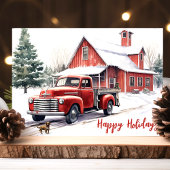 Prettige feestdagen Red Truck en Barn