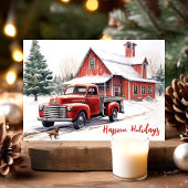 Prettige feestdagen Red Truck en Barn