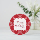 prettige feestdagen Red & White Elegant kerstKaart (Staand voorkant)