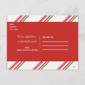 prettige feestdagen Red White Stripes Foto (Achterkant)