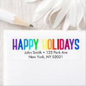 Prettige feestdagen Regenboog Etiket (Insitu)