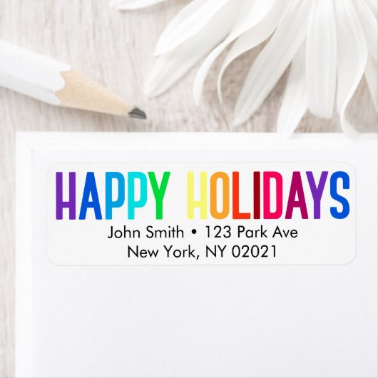 Prettige feestdagen Regenboog Etiket (Insitu)