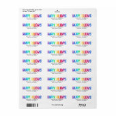 Prettige feestdagen Regenboog Etiket (Full Sheet)