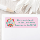 Prettige feestdagen Regenboog Hand-getrokken retou Etiket (Insitu)