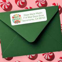 Prettige feestdagen Regenboog Hand-getrokken retou