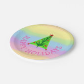 Prettige feestdagen Regenboogkleuren Papieren Bordje (Gekanteld)