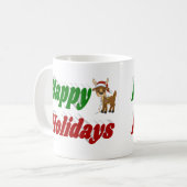 prettige feestdagen Reindedarhalve typografie Kers Koffiemok (Voorkant links)