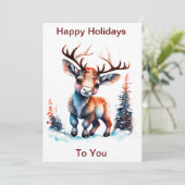  Prettige feestdagen Reindeer, Kerstmis Feestdagenkaart (Staand voorkant)