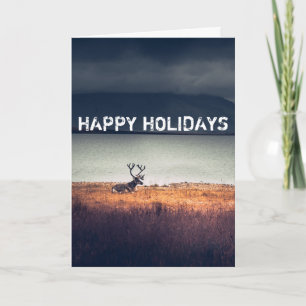 prettige feestdagen, Reindeer Portrait Greeting Kaart