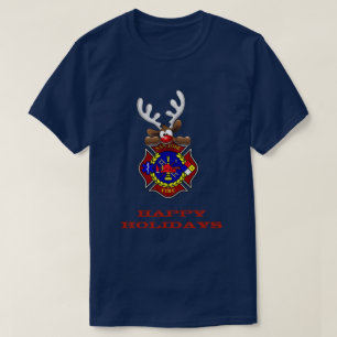 prettige feestdagen Reindeer San Jose Fire Departm T-shirt