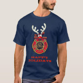 prettige feestdagen Reindeer St. Louis Fire Depart T-shirt (Voorkant)