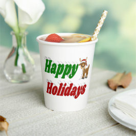 prettige feestdagen Reindeertypografie Kerstmis Papieren Bekers