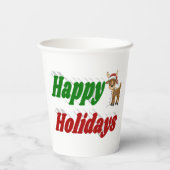 prettige feestdagen Reindeertypografie Kerstmis Papieren Bekers (Achterkant)