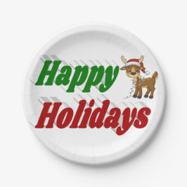 prettige feestdagen Reindeertypografie Kerstmis Papieren Bordje