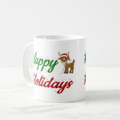 prettige feestdagen Reindester halve Kerstmis Koffiemok (Voorkant links)