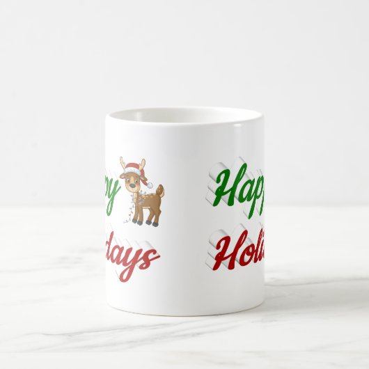 prettige feestdagen Reindester halve Kerstmis Koffiemok (Center)