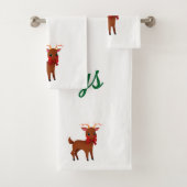 prettige feestdagen rendier bad handdoek (Insitu)