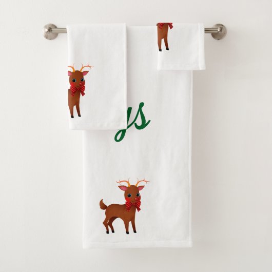 prettige feestdagen rendier bad handdoek (Insitu)