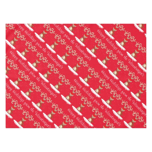 Prettige feestdagen Rendier Tafelkleed (Voorkant (Horizontaal))