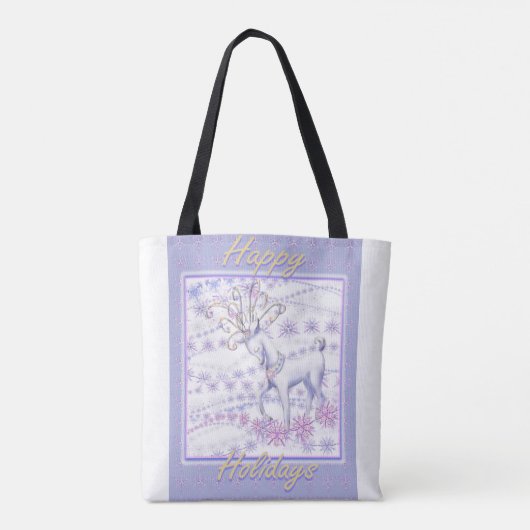 prettige feestdagen rendier tote bag (Achterkant)