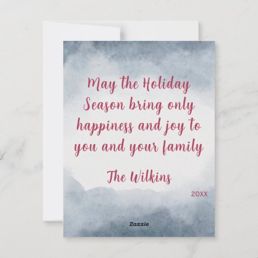 Prettige feestdagen Rendier Winter Waterverf Scene Feestdagenkaart (Achterkant)