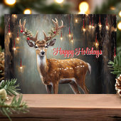 Prettige feestdagen Rendieren en Edison Lights Kaart