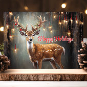 Prettige feestdagen Rendieren en Edison Lights Kaart