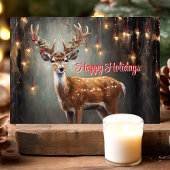 Prettige feestdagen Rendieren en Edison Lights Kaart