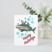 prettige feestdagen rendierhaai feestdagenkaart (Staand voorkant)