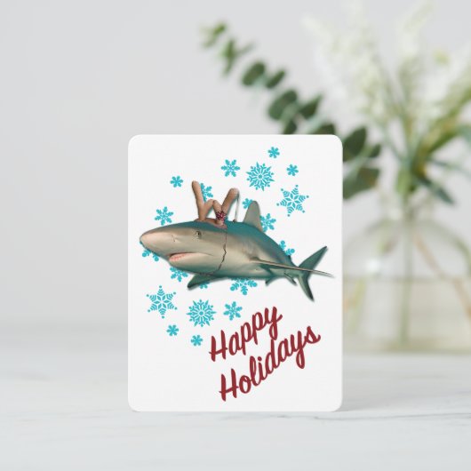 prettige feestdagen rendierhaai feestdagenkaart (Staand voorkant)