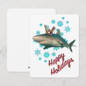 prettige feestdagen rendierhaai feestdagenkaart (Voorkant / Achterkant)