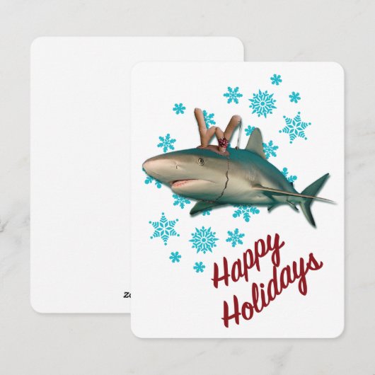 prettige feestdagen rendierhaai feestdagenkaart (Voorkant / Achterkant)