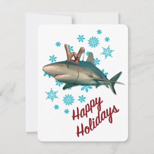prettige feestdagen rendierhaai feestdagenkaart (Voorkant)