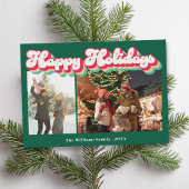 Prettige feestdagen RETRO 2 foto Feestdagenkaart