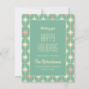 Prettige feestdagen Retro 50s Mid Century Modern A Feestdagenkaart