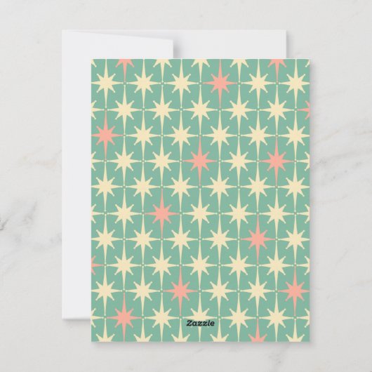 Prettige feestdagen Retro 50s Mid Century Modern A Feestdagenkaart (Achterkant)