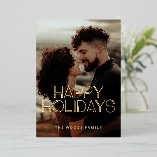 Prettige feestdagen Retro 80s Neon (Staand Voorkant)