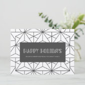 Prettige feestdagen Retro art deco Minimalistische Kaart (Staand voorkant)