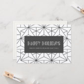 Prettige feestdagen Retro art deco Minimalistische Kaart (Voorkant / Achterkant in situ)