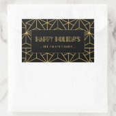 Prettige feestdagen Retro art deco Rechthoekige Sticker (Tas)