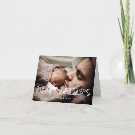 Prettige feestdagen RETRO Art Deco Script Foto (Voorkant)