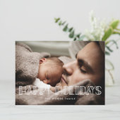 prettige feestdagen Retro art deco scriptfotokaart Feestdagenkaart (Staand voorkant)