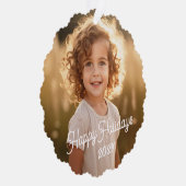 Prettige feestdagen Retro Font Foto Ornament Kaart (Rechts)