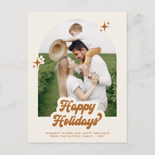 Prettige feestdagen Retro Groovy (Voorkant)