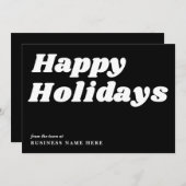 Prettige feestdagen RETRO Groovy Black Business Feestdagenkaart (Voorkant / Achterkant)