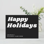 Prettige feestdagen RETRO Groovy Black Business Feestdagenkaart (Staand voorkant)