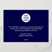 Prettige feestdagen RETRO groovy Blue Gold Busines (Achterkant)