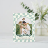 Prettige feestdagen Retro Groovy Checkered (Staand voorkant)