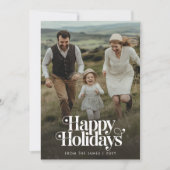 Prettige feestdagen Retro = kerst foto verticaal Feestdagenkaart (Voorkant)