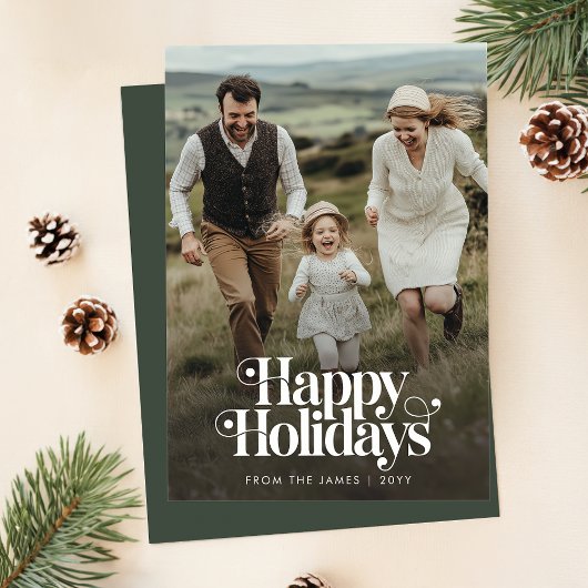 Prettige feestdagen Retro = kerst foto verticaal Feestdagenkaart